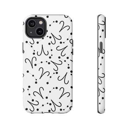 Tough Cases with the Aries Zodiac sign for iPhone, Samsung Galaxy, and Google Pixel devices