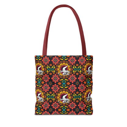Tote Bag, (AOP), Sagittarius, Zodiac v3, Flower Pattern