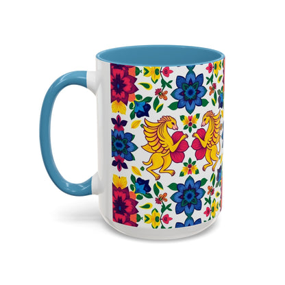 Accent Coffee Mug, Gemini, Zodiac, Flower Pattern, (11, 15oz)