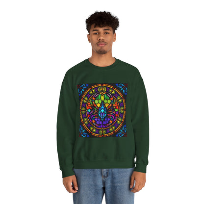 Unisex Heavy Blend™ Crewneck Sweatshirt, Glass 1, Scorpio Zodiac Design