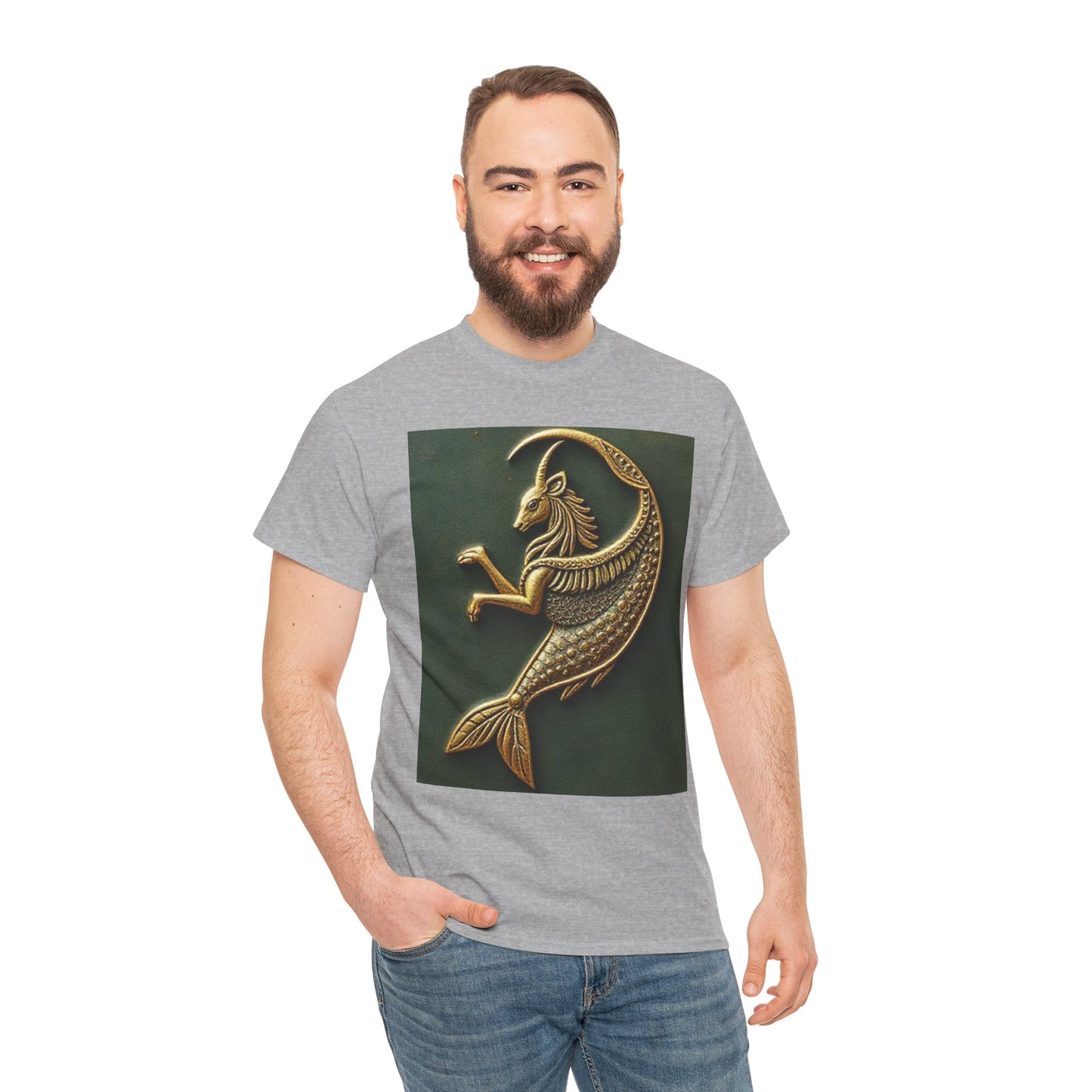 Unisex Heavy Cotton T-Shirt, Capricorn Animal. Symbol, Zodiac Design