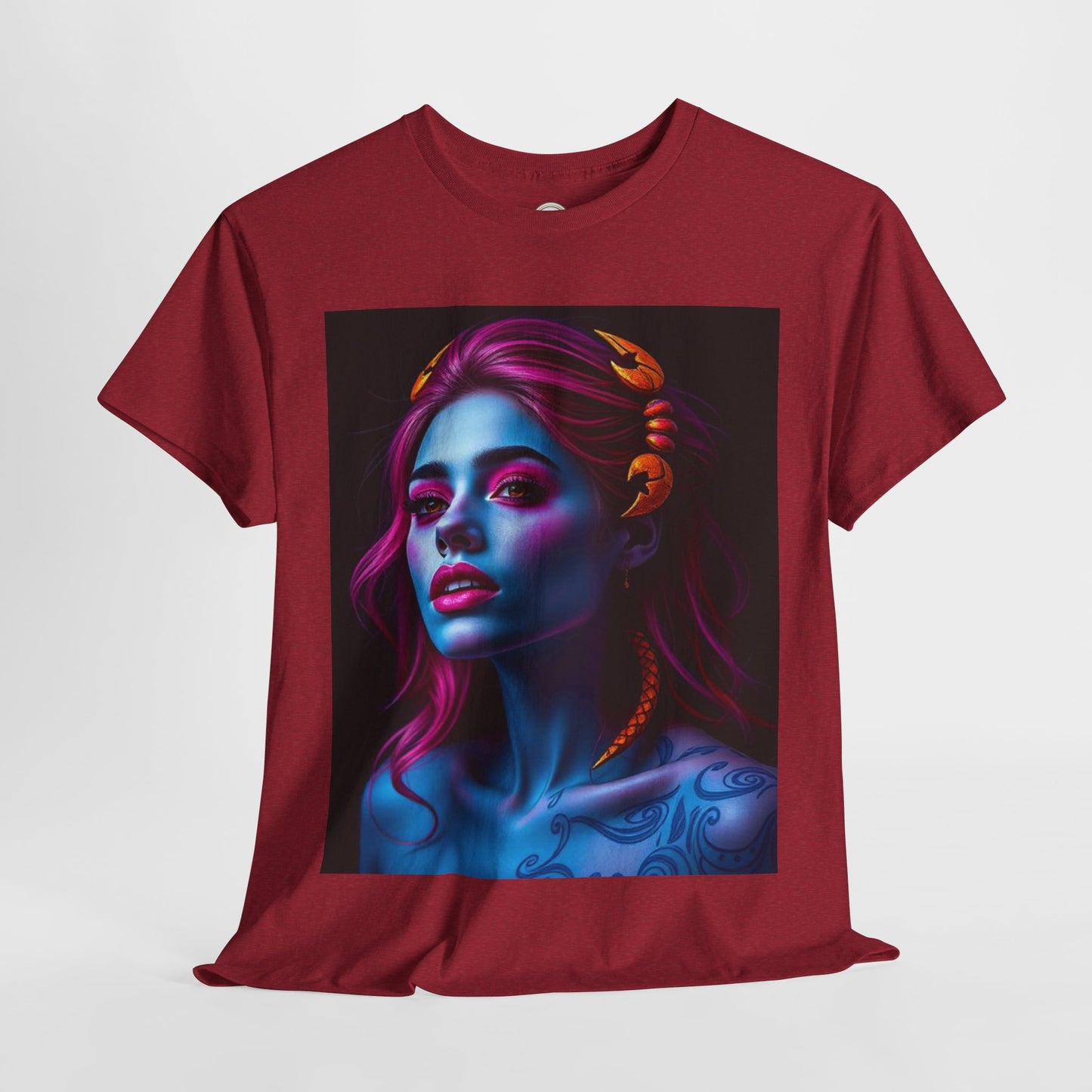 Unisex Heavy Cotton T-Shirt, Scorpio, Zodiac, Sexy Art