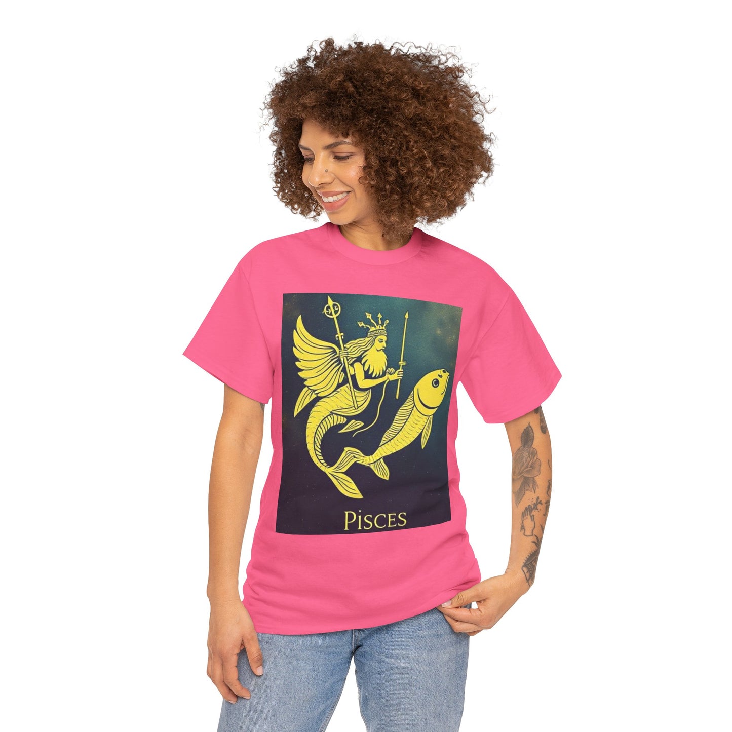 Unisex Heavy Cotton T-Shirt, Pisces Queen, Zodiac Design
