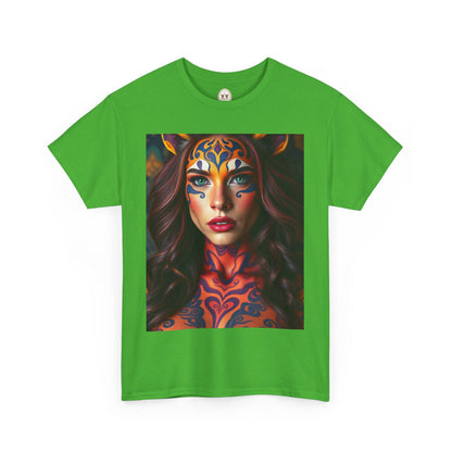 Unisex Heavy Cotton T-Shirt, Leo, Zodiac, Sexy Art