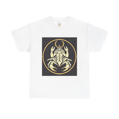 Unisex Heavy Cotton T-Shirt, Scorpio King, Print Art, Zodiac Design