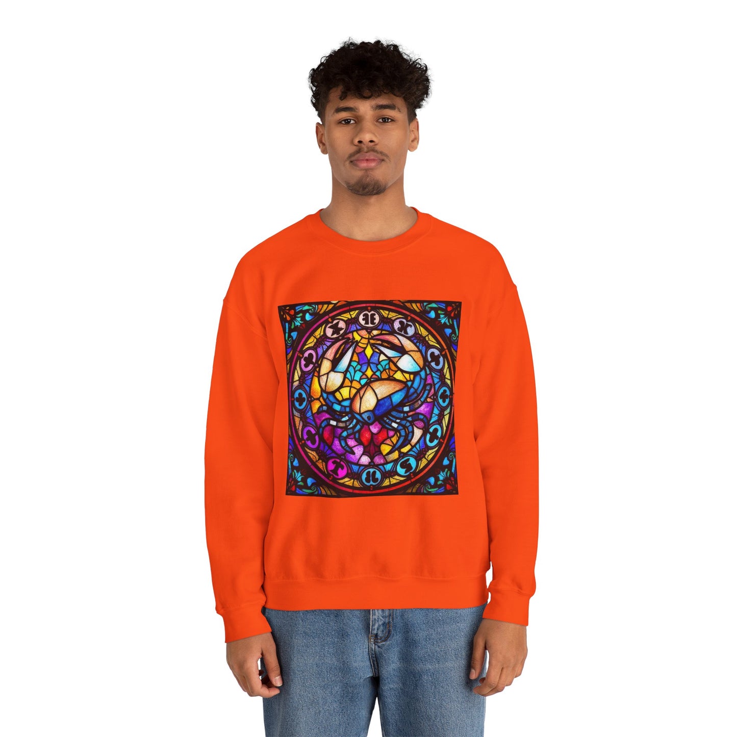 Unisex Heavy Blend™ Crewneck Sweatshirt, Glass, Cancer Zodiac Design
