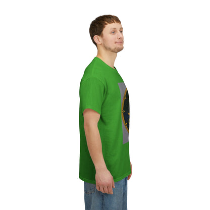 Unisex Heavy Cotton T-Shirt, Gold Libra God, Zodiac Design