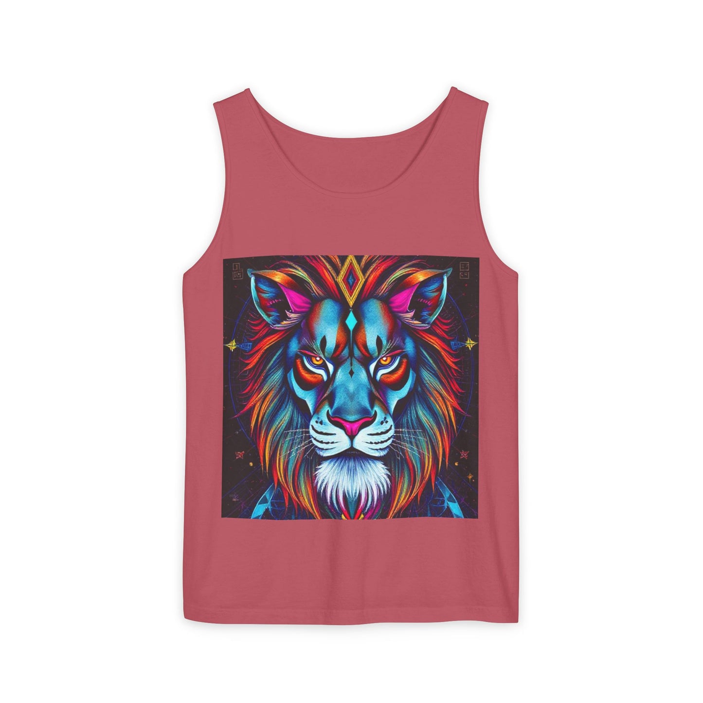Unisex Garment-Dyed, Tank Top, Leo, Pop Art v1, 100% US cotton