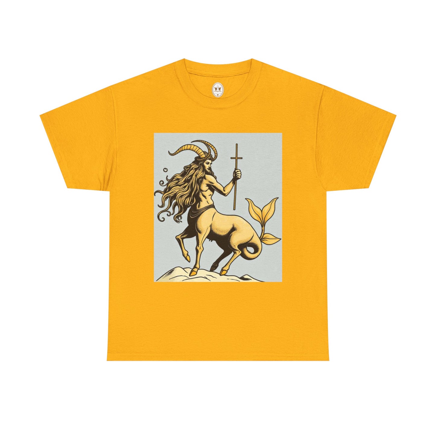 Unisex Heavy Cotton T-Shirt, Capricorn God v3, Zodiac Design
