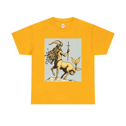 Unisex Heavy Cotton T-Shirt, Capricorn God v3, Zodiac Design