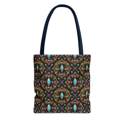 Tote Bag (AOP), Libra, Zodiac v1, Jewel Pattern