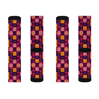 Sublimation Socks, Libra, Zodiac v1, Shapes Pattern
