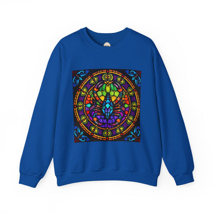 Unisex Heavy Blend™ Crewneck Sweatshirt, Glass 1, Scorpio Zodiac Design
