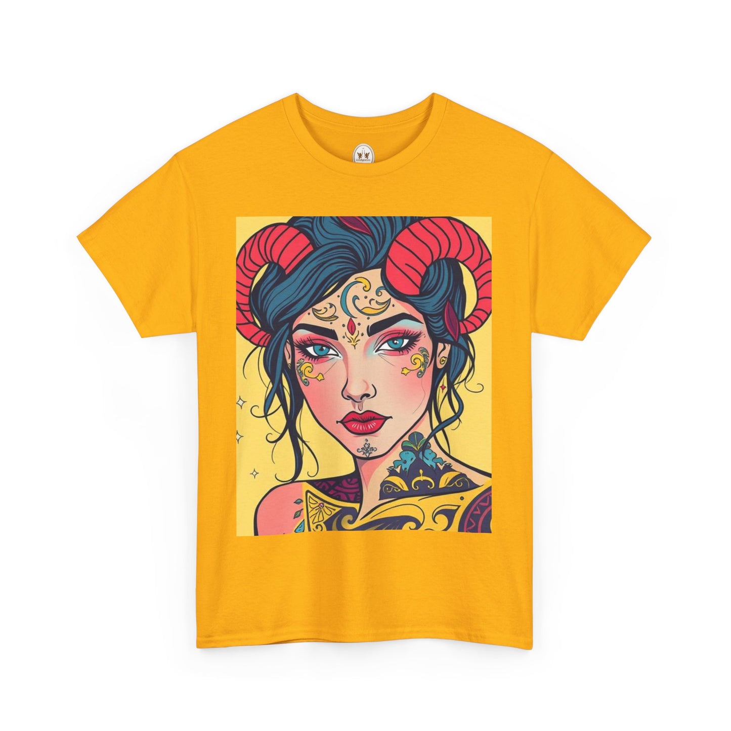 Unisex Heavy Cotton T-Shirt, Aries, Zodiac, Sexy Art