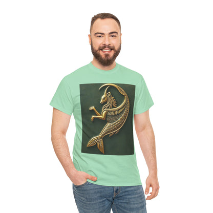 Unisex Heavy Cotton T-Shirt, Capricorn Animal. Symbol, Zodiac Design