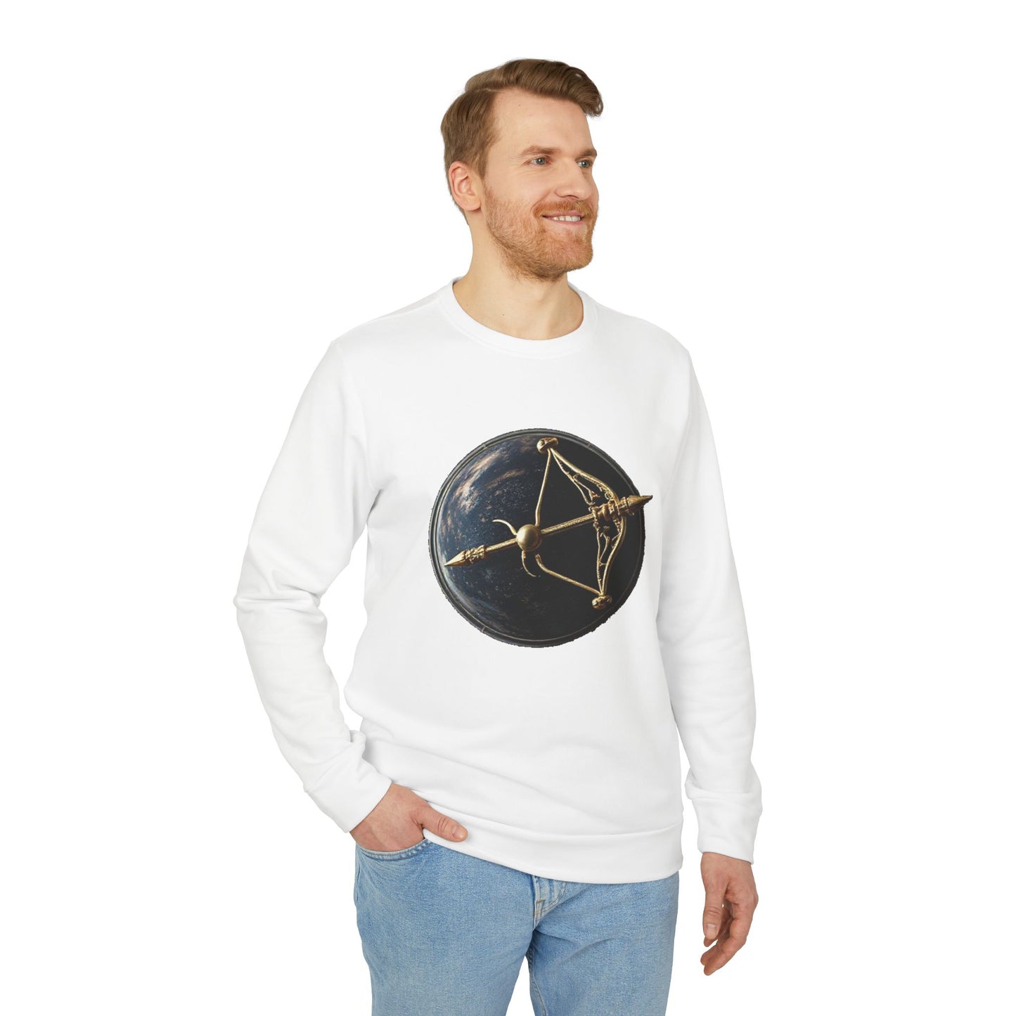 Adidas, Unisex Fleece Crewneck Sweatshirt, Sagittarius, Pop Art, Zodiac