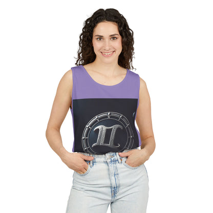 Unisex Garment-Dyed, Tank Top, Gemini Design, Space Symbol v1, 100% US cotton