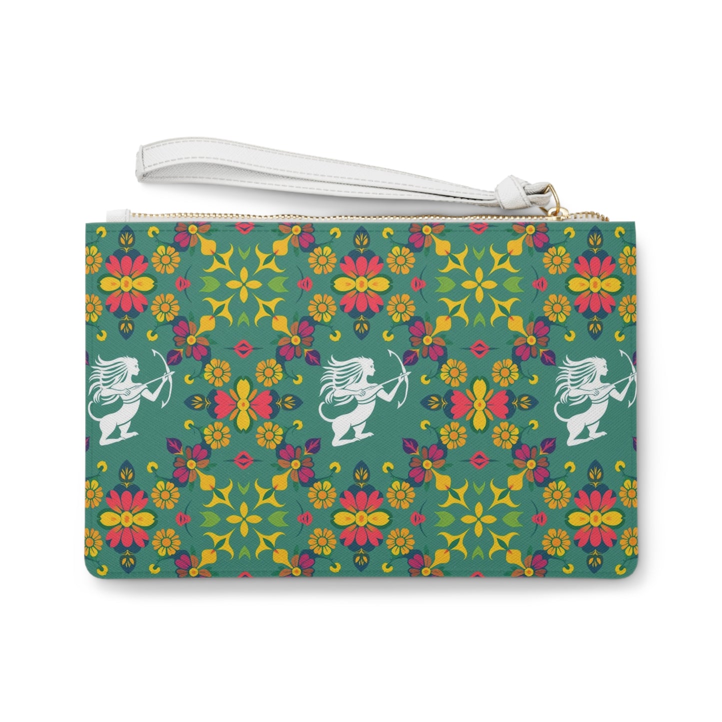 Clutch Bag, Sagittarius, Zodiac v4, Flower Pattern