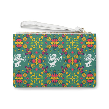 Clutch Bag, Sagittarius, Zodiac v4, Flower Pattern