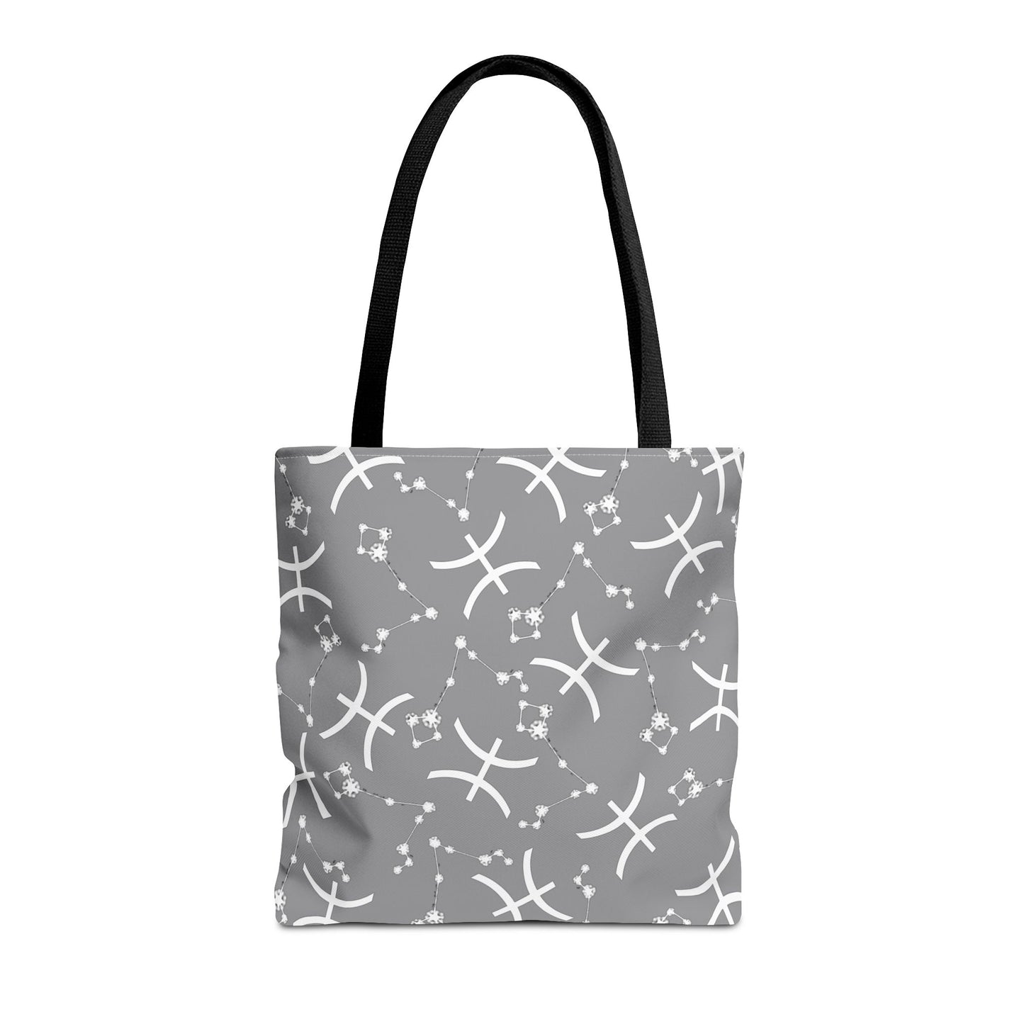 Tote Bag, Pisces Zodiac Sign, AOP, (Grey, White)