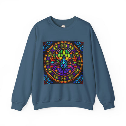 Unisex Heavy Blend™ Crewneck Sweatshirt, Glass 1, Scorpio Zodiac Design