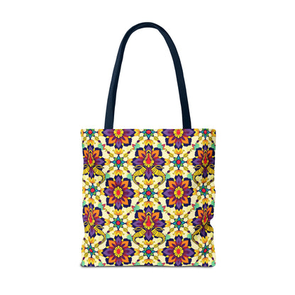 Tote Bag, (AOP), Taurus, Zodiac v5, Flower Pattern