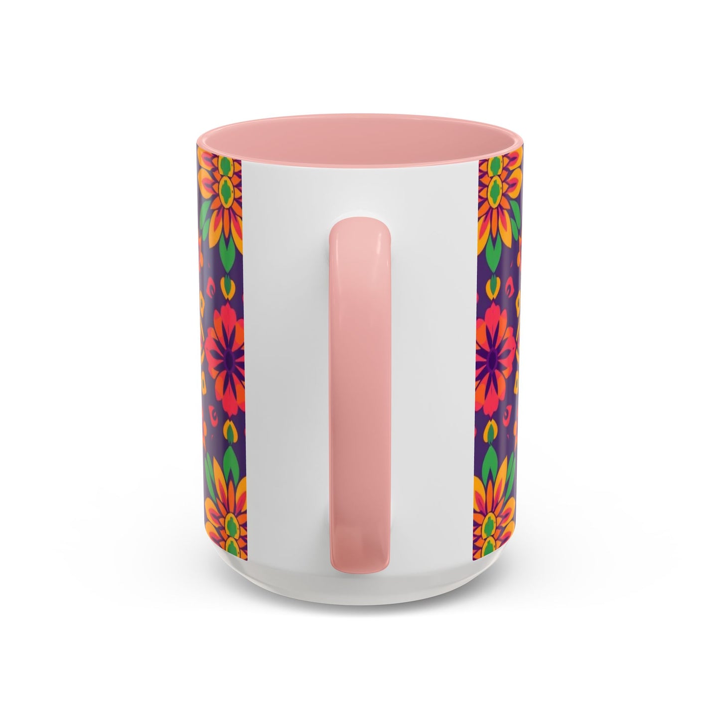 Accent Coffee Mug, Aquarius, Zodiac v2, Flower Pattern, (11, 15oz)