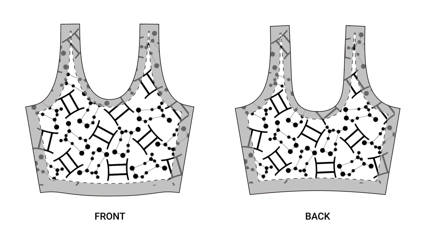 Polyester Sports Bra Gemini Zodiac Sign (AOP)