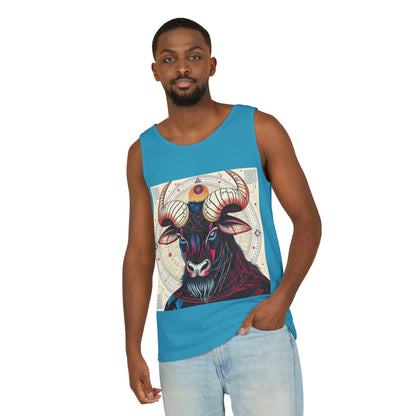 Unisex Garment-Dyed, Tank Top, Taurus Design, Pop Art, 100% US cotton