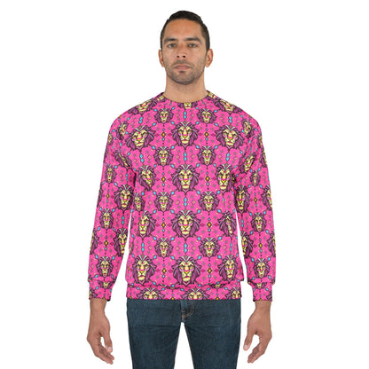 Unisex Sweatshirt (AOP), Leo, Zodiac v1, Jewel Pattern