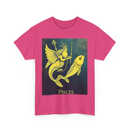 Unisex Heavy Cotton T-Shirt, Pisces Quuen v1, Zodiac Design
