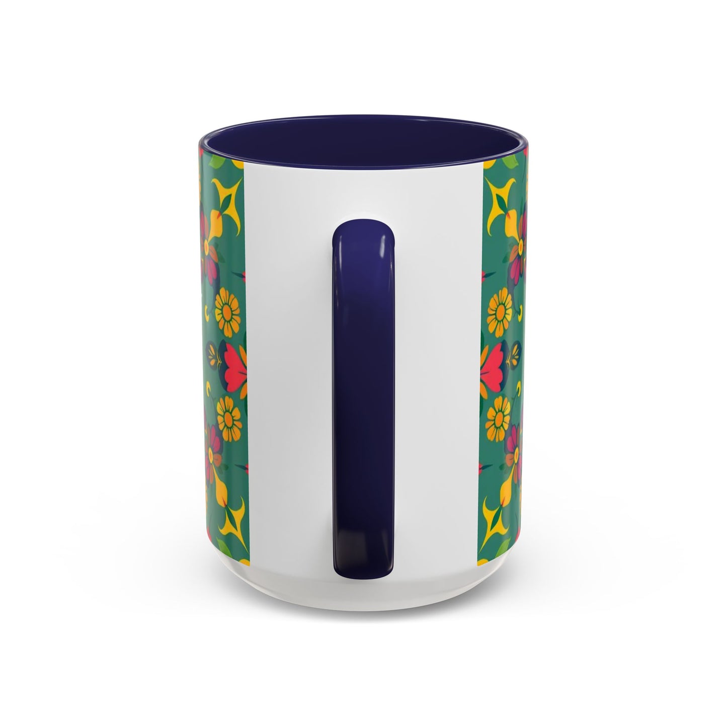 Accent Coffee Mug, Sagittarius, Zodiac. Flower Pattern, (11, 15oz)