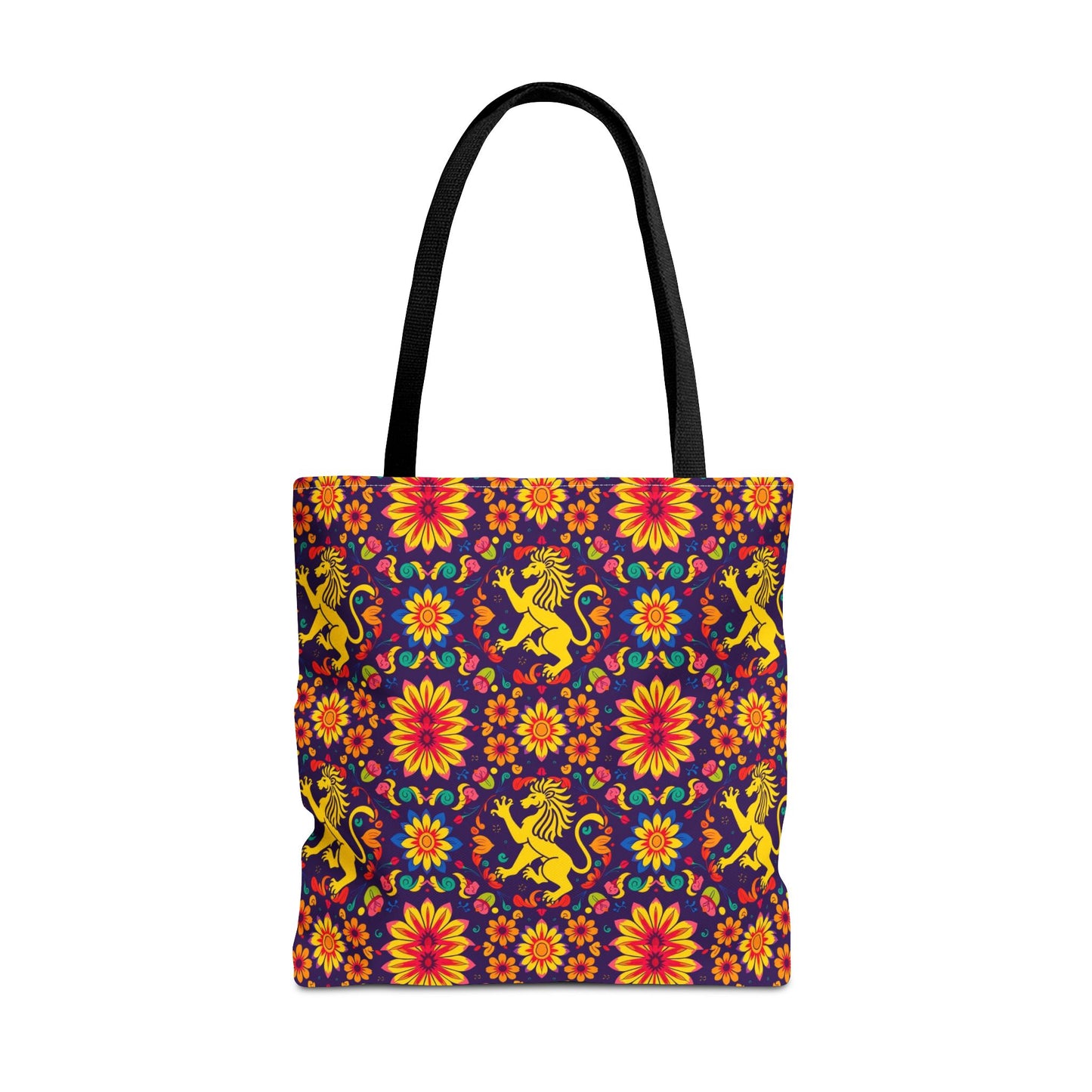 Tote Bag, (AOP), Leo, Zodiac v6, Flower Pattern