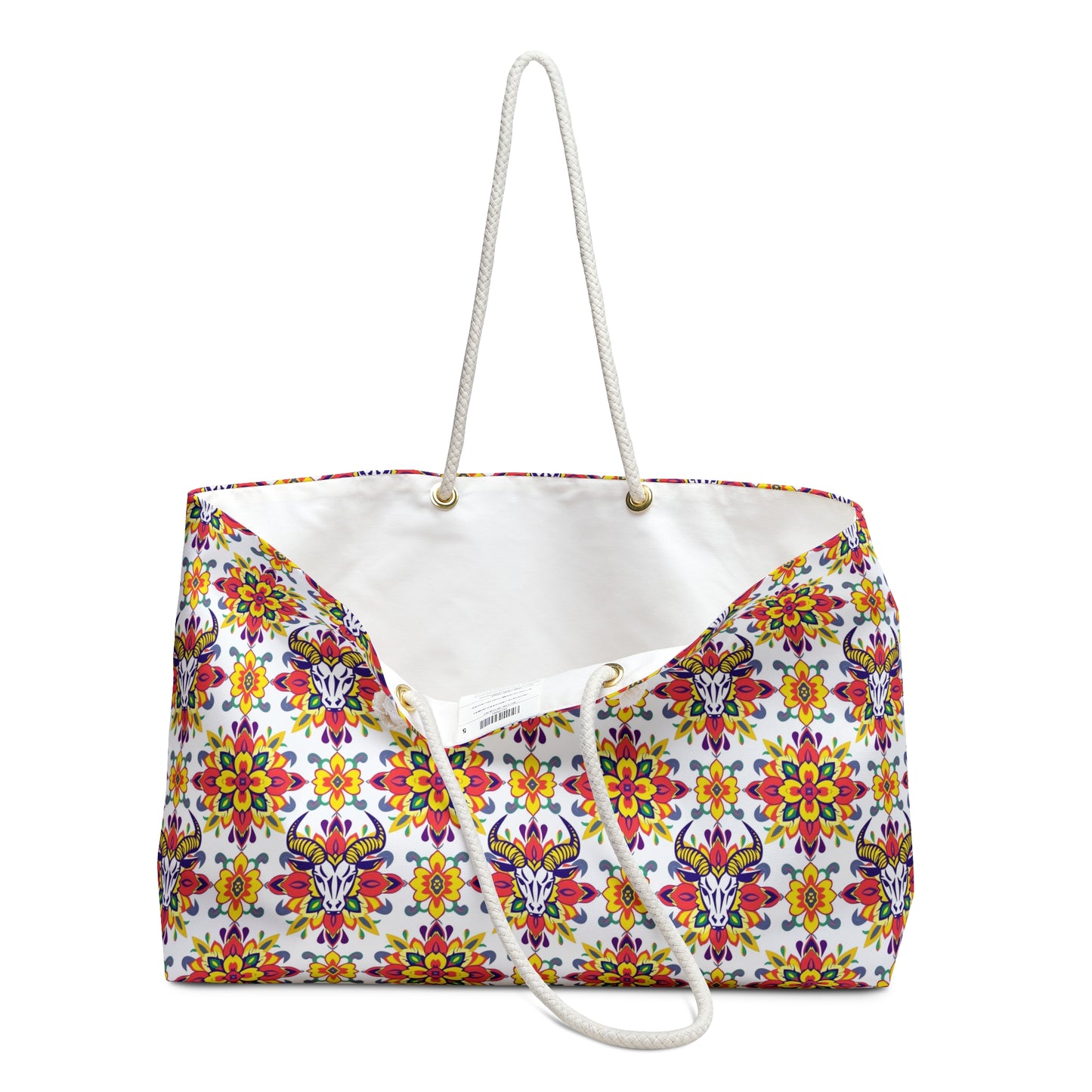 Weekender Bag, Taurus, Zodiac v3, Flower Pattern