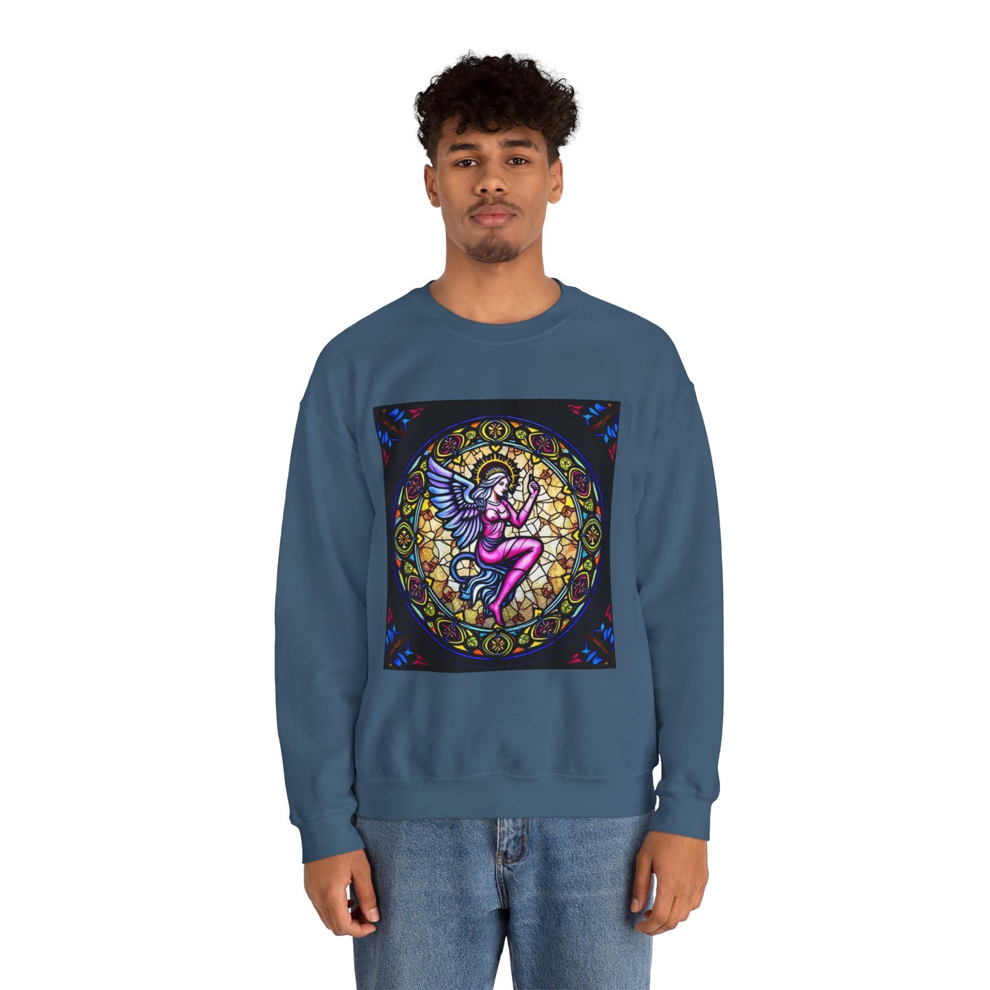 Unisex Heavy Blend™ Crewneck Sweatshirt, Glass 1, Virgo Zodiac Design