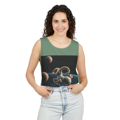 Unisex Garment-Dyed, Tank Top, Aries Design, Planet Animal v1, 100% US cotton