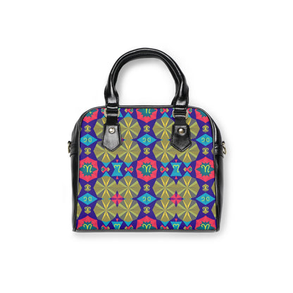 Shoulder Handbag, Aquarius, Zodiac v1, Shapes Pattern