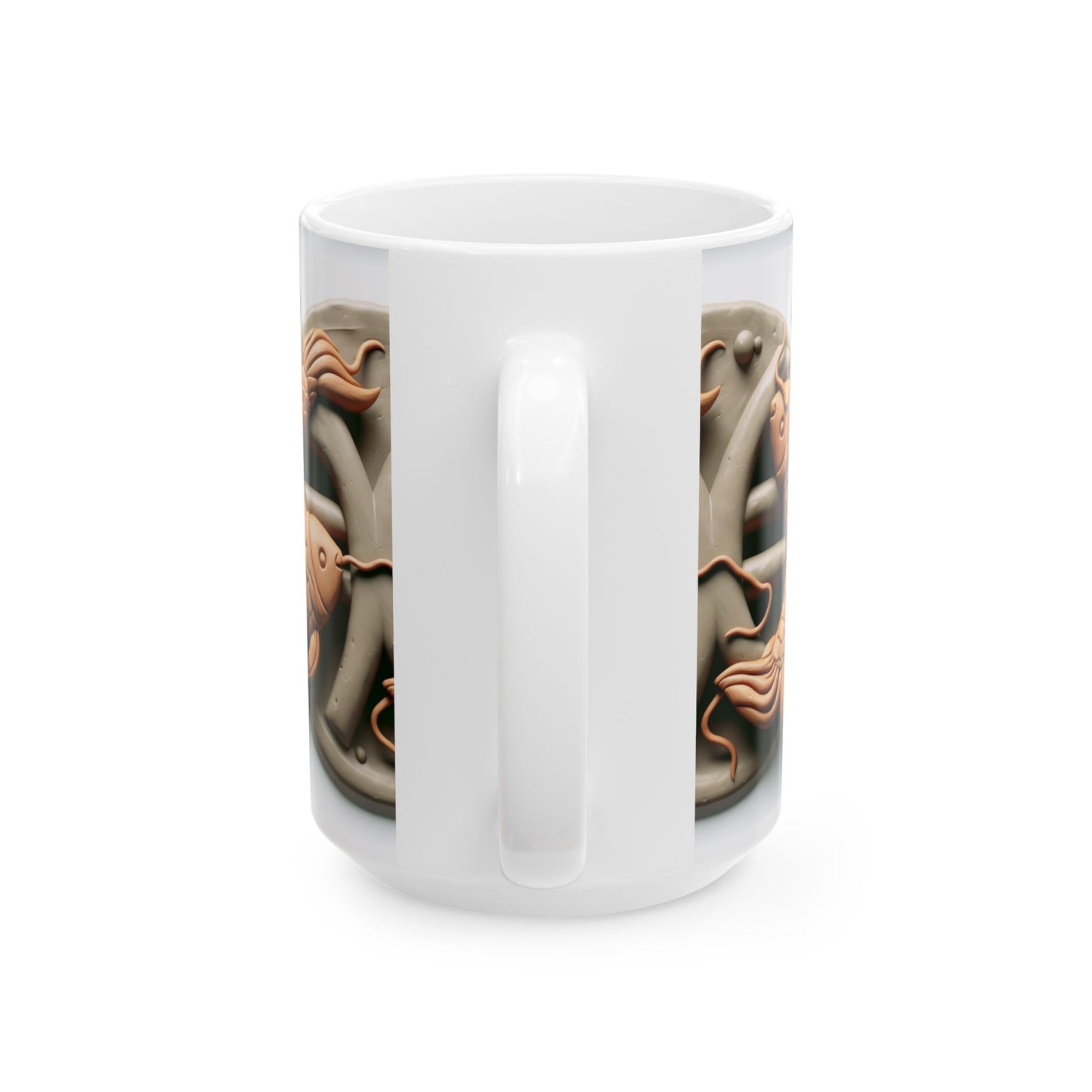 Ceramic Mug, (11oz, 15oz), Ceramic Coffee Mug, Pisces Fish, Zodiac Design