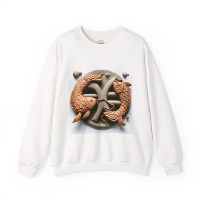 Unisex Heavy Blend™ Crewneck Sweatshirt,Two Fishes  Pisces Zodiac Design