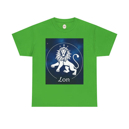 Unisex Heavy Cotton T-Shirt, Space Lion v1, Leo Zodiac Design