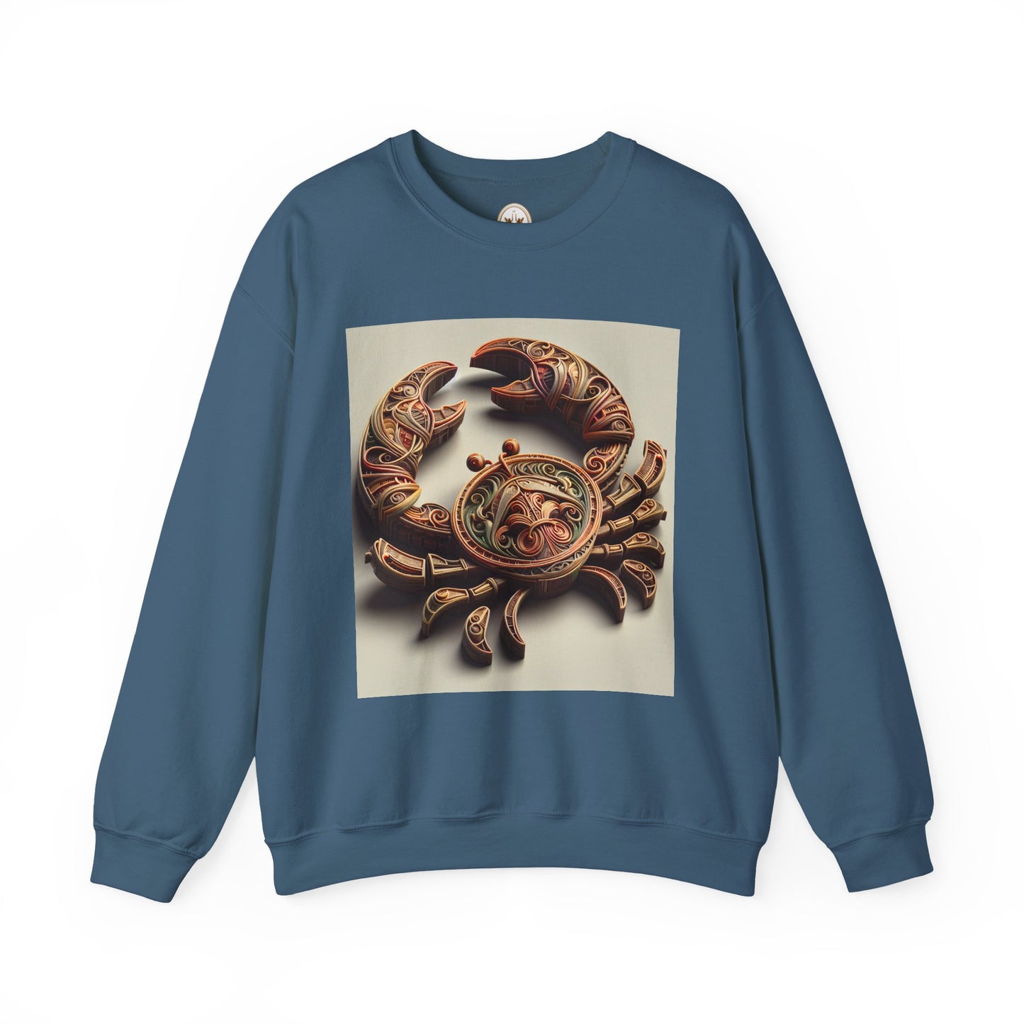 Unisex Heavy Blend™ Crewneck Sweatshirt, Crab Artifact, Cancer Zodiac Design