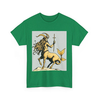 Unisex Heavy Cotton T-Shirt, Capricorn God v2, Zodiac Design