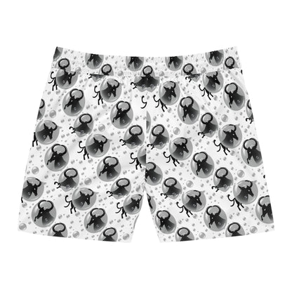 Men's Mid-Length Swim Shorts, (AOP), Taurus, Zodiac v2, Bubble Pattern