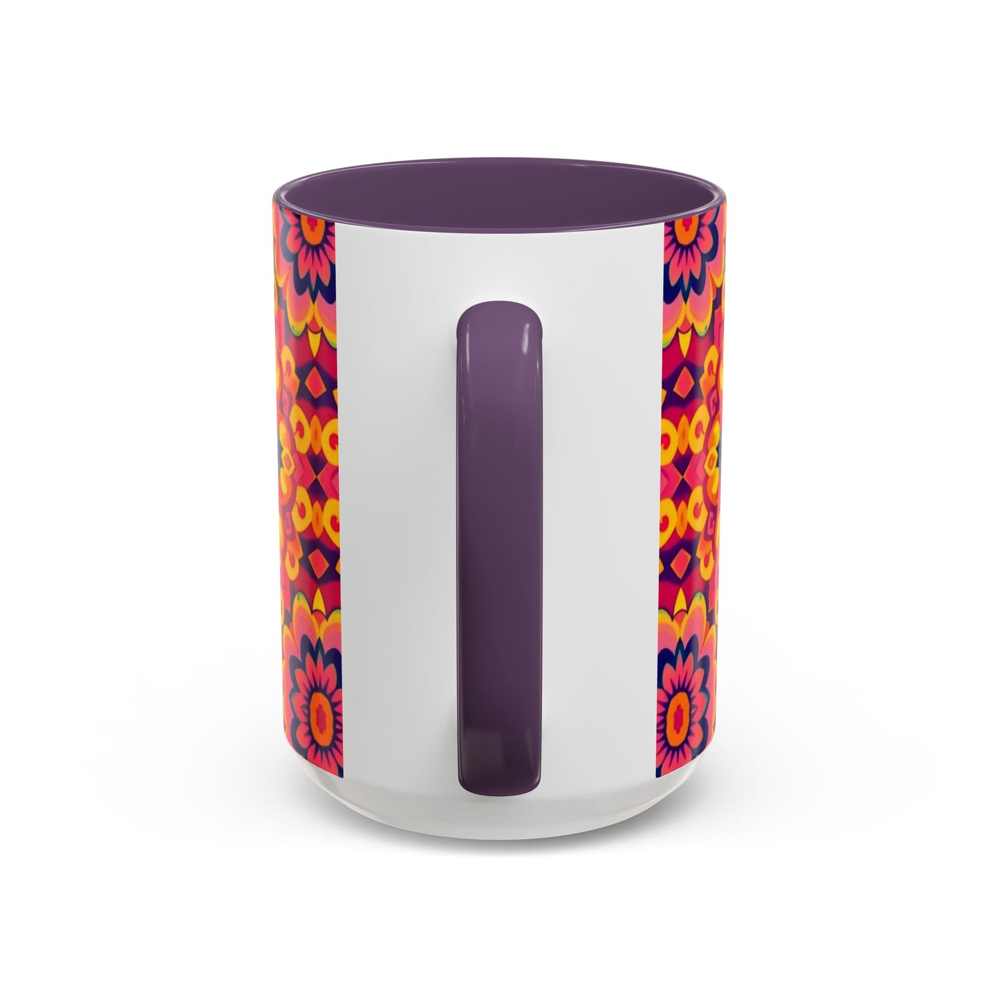 Accent Coffee Mug, Pisces, Zodiac v1, Flower Pattern, (11, 15oz)