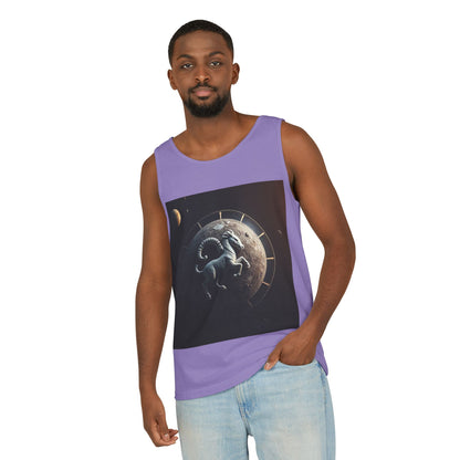 Unisex Garment-Dyed, Tank Top, Aries Design, Planet Animal, 100% Ringspun US cotton