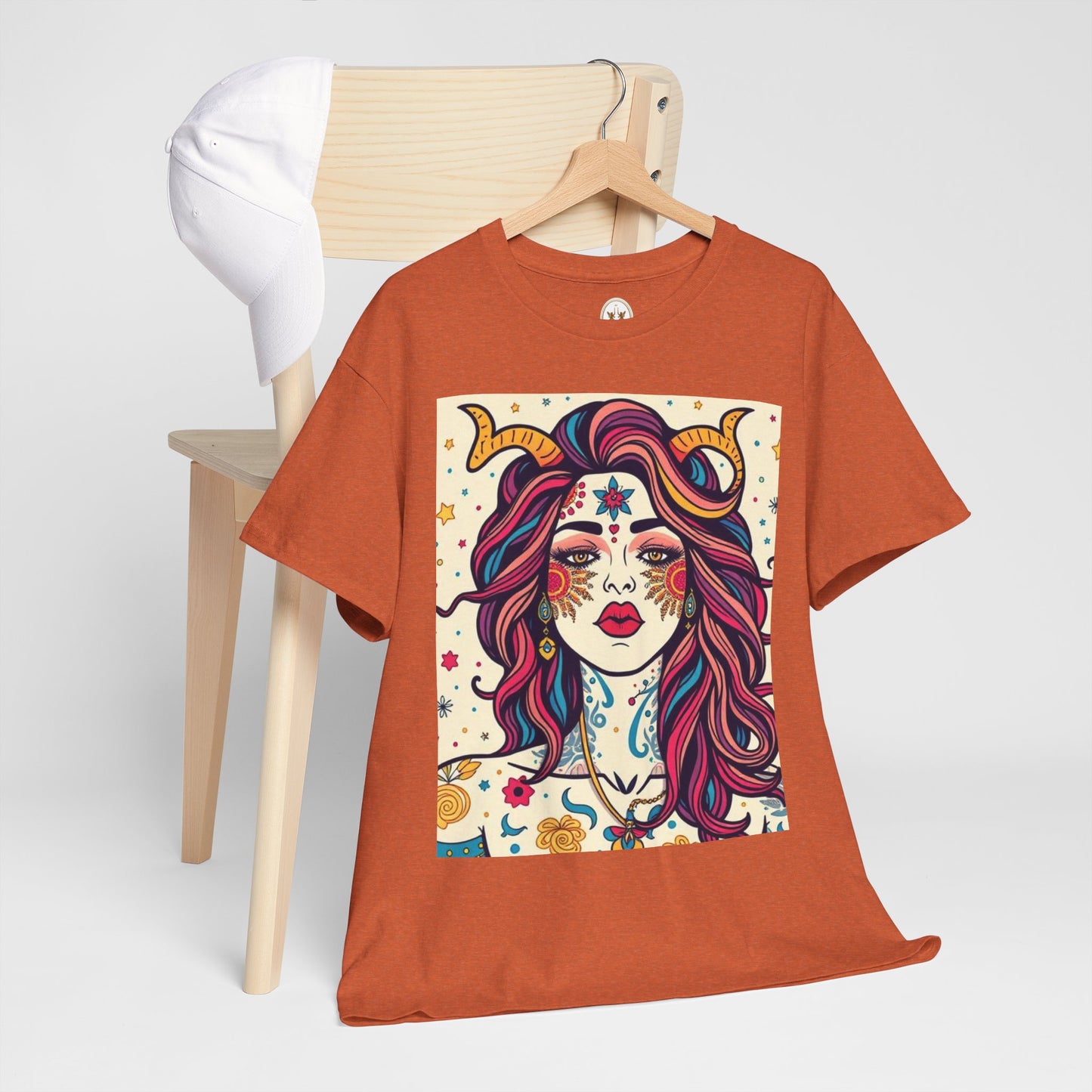 Unisex Heavy Cotton T-Shirt, Virgo, Zodiac v3, Sexy Art