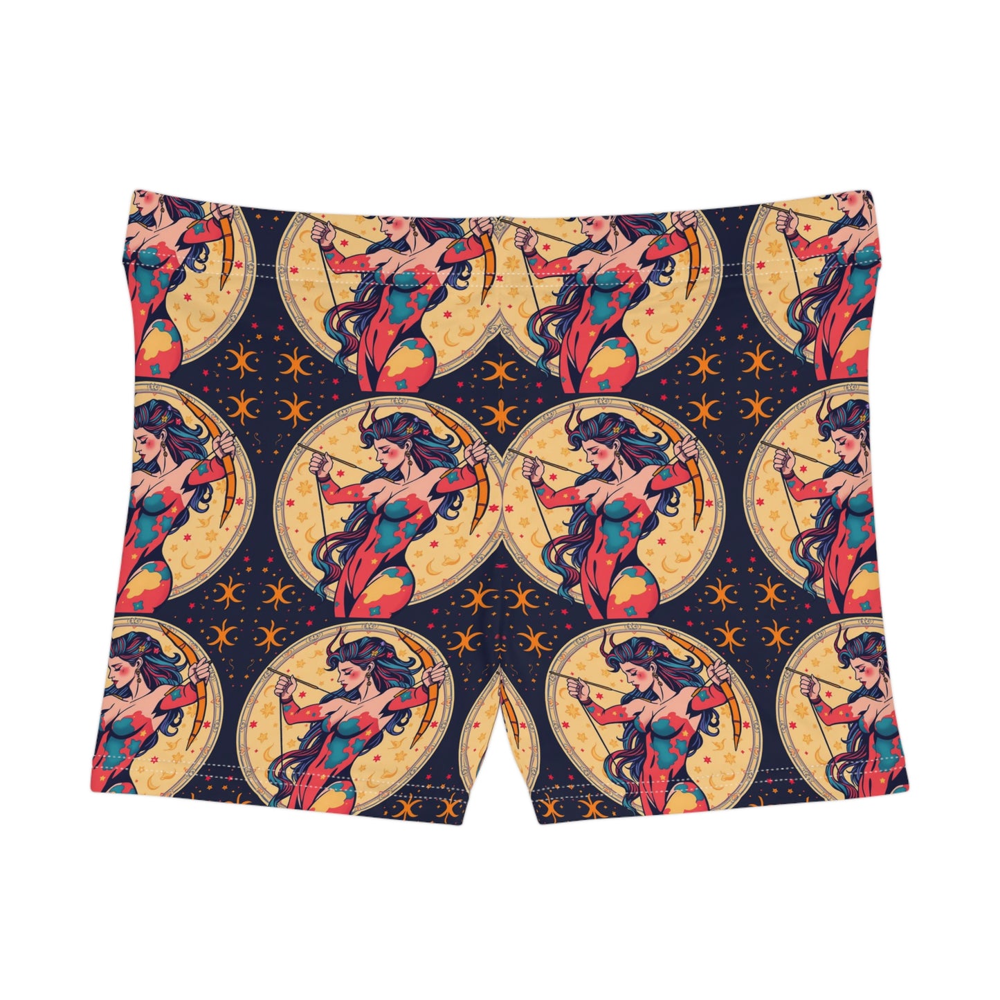 Women's Shorts, (AOP), Sagittarius, Zodiac v3, Sexy Pattern