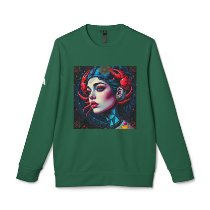 Adidas, Unisex Fleece Crewneck Sweatshirt, Cancer, Pop Art v1, Zodiac