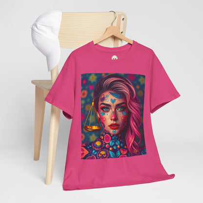 Unisex Heavy Cotton T-Shirt, Libra, Zodiac v2, Sexy Art