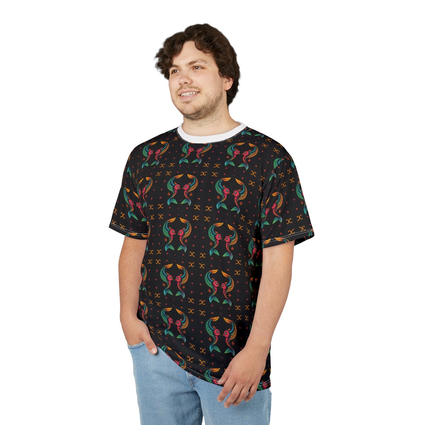 Unisex Cut & Sew T-Shirt, AOP, Pisces, Zodiac, Pattern
